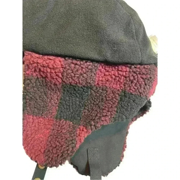 Men's Levi’s Canvas Trapper Hat with Plaid Sherpa Lining Size S/M New With Tags - Picture 7 of 9